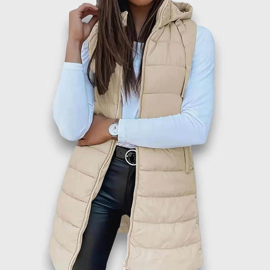Women’s Longline Hooded Puffer Gilet