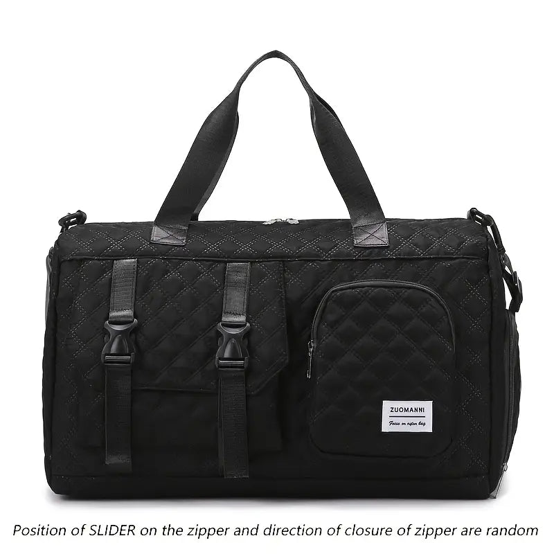 Spacious Argyle Nylon Travel Duffle Bag