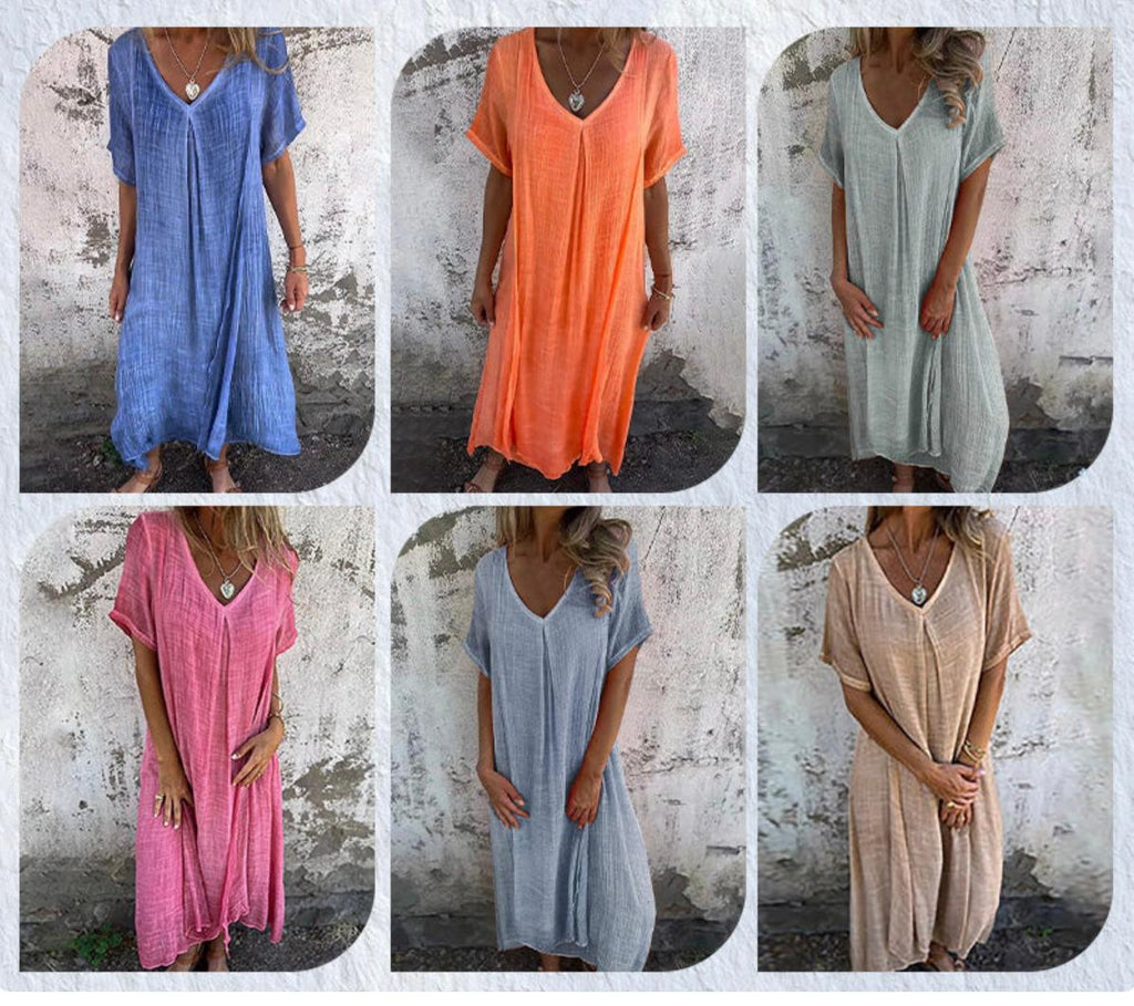 High-quality, comfortable summer dress made of 100% linen🎁