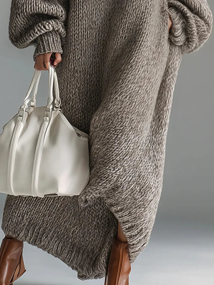 Women’s Relaxed Knit Maxi Dress with Elegant Drape