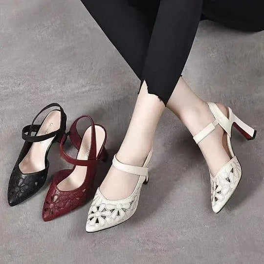 Women’s Soft-Leather Comfort Arch Support Heels