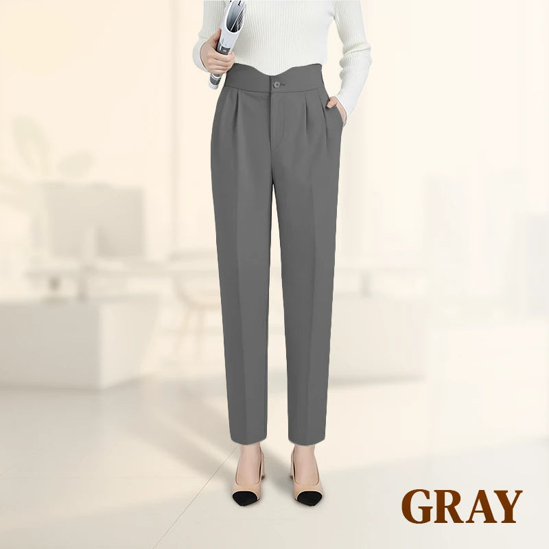 Women’s Elegant Pleated Straight-Leg Smart Casual Trousers