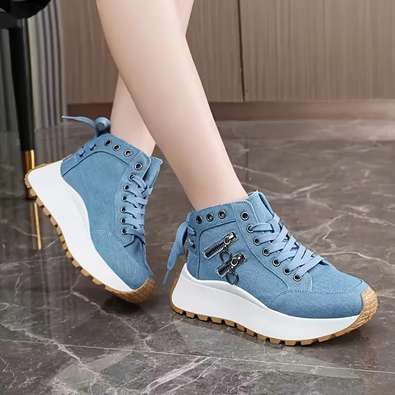 Women’s Wedge High Top Comfort Trainers with Arch Support