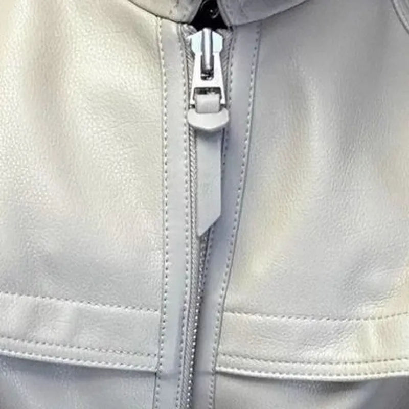 Men’s Short Patchwork Moto Jacket