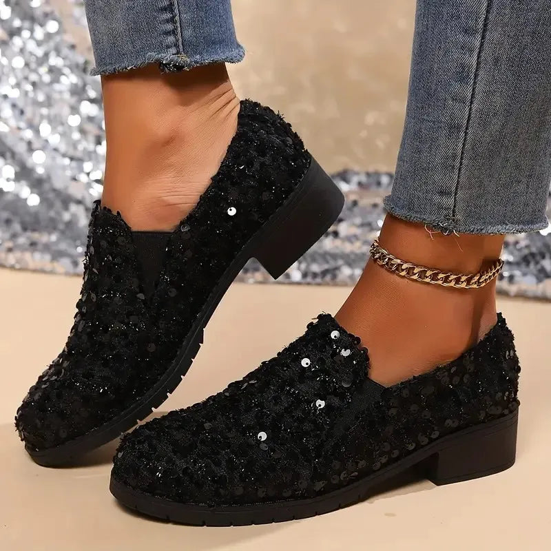 Women’s Sequins Decor Orthopaedic Loafers