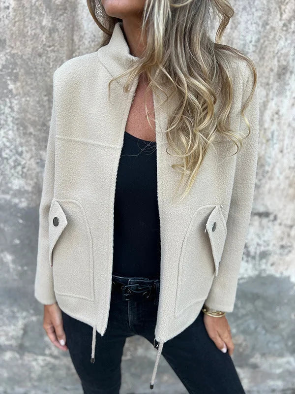 ⏳Limited offer⏰Women's jacket with high collar and pockets🧥