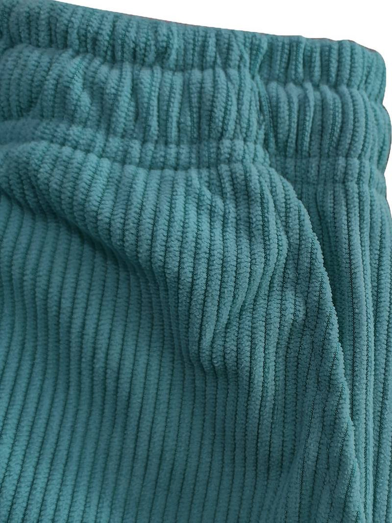 Women’s Relaxed Corduroy Drawstring Straight-Leg Trousers