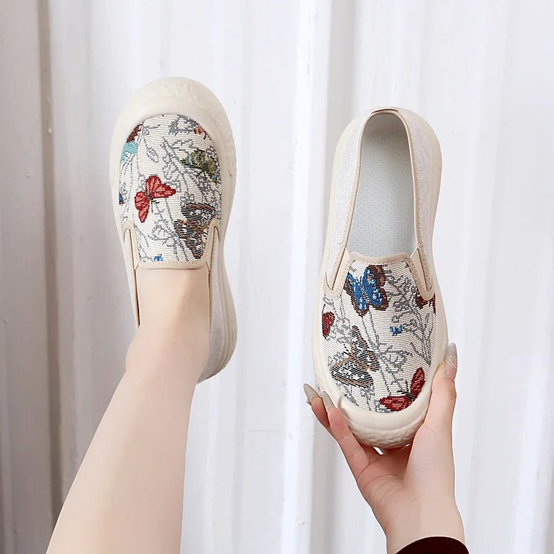 Butterfly Vulcanize Platform Sneakers For Women