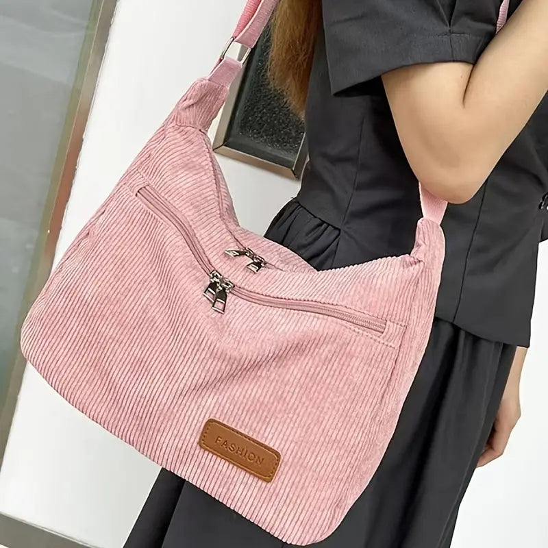 Trendy Corduroy Shoulder Bag