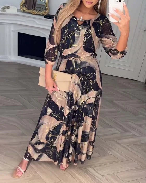 Women’s Printed Chiffon Maxi Dress