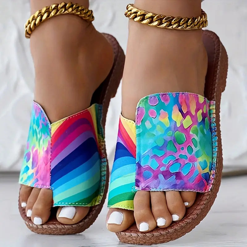 Women's flat-sole patterned sandals 🥰 Stylish & comfortable flip-flops