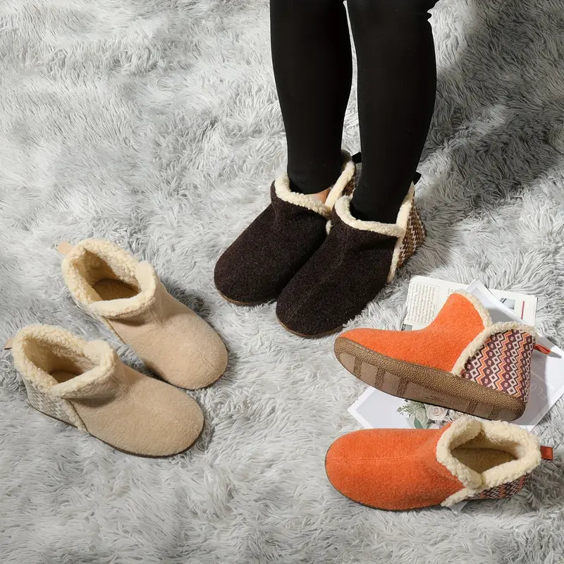 Cozy Ankle-High Wool-Like Slippers