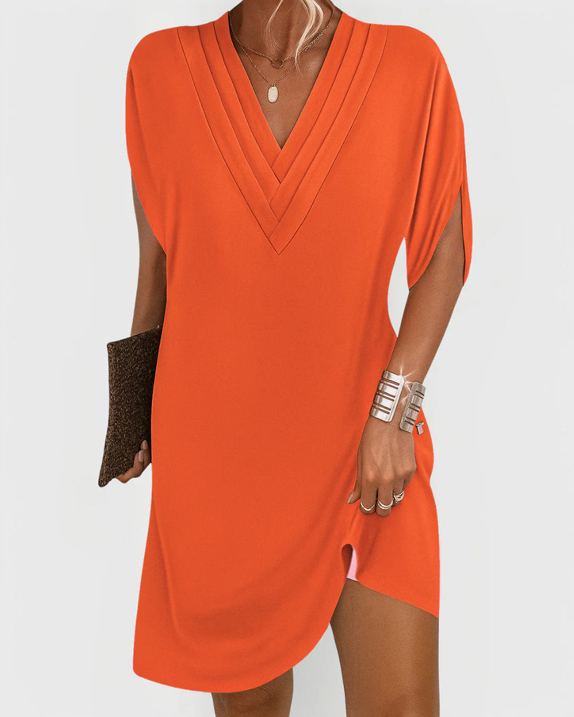 Elegant Flattering Dress – V-Neck Relaxed Fit