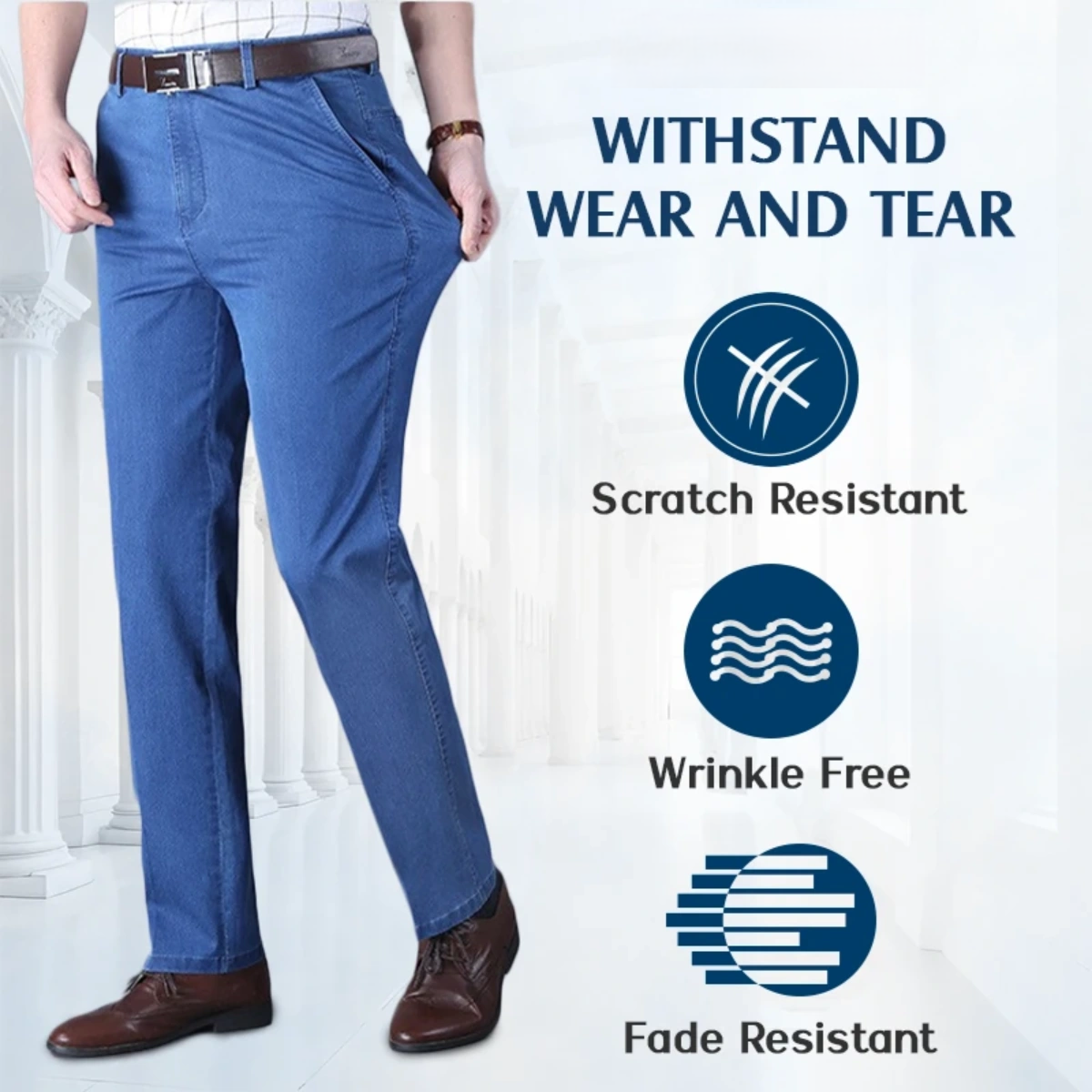 Men’s Stretch Straight-Leg Classic Jeans