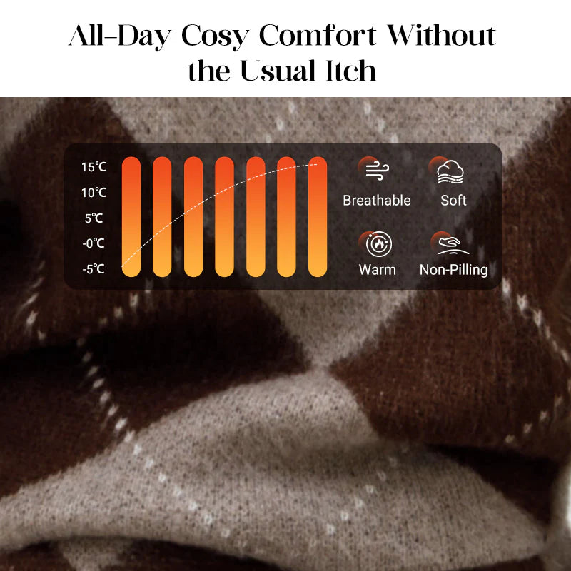 Women’s Argyle Knit Sweater and Mini Skirt Two Piece Set