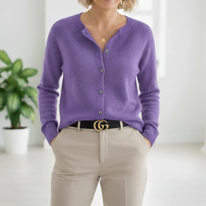 Women’s Luxurious Button-Through Cashmere-Knit Sweater