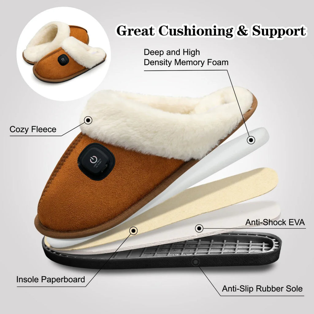 Plush Sheepskin-Lined Non-Slip Indoor–Outdoor Slippers