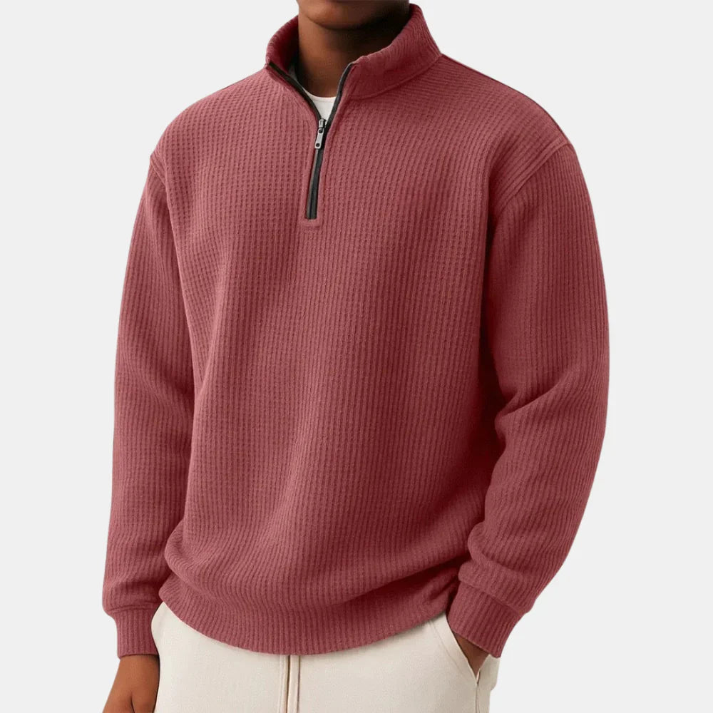 Men’s Ribbed Half-Zip Knit Sweater