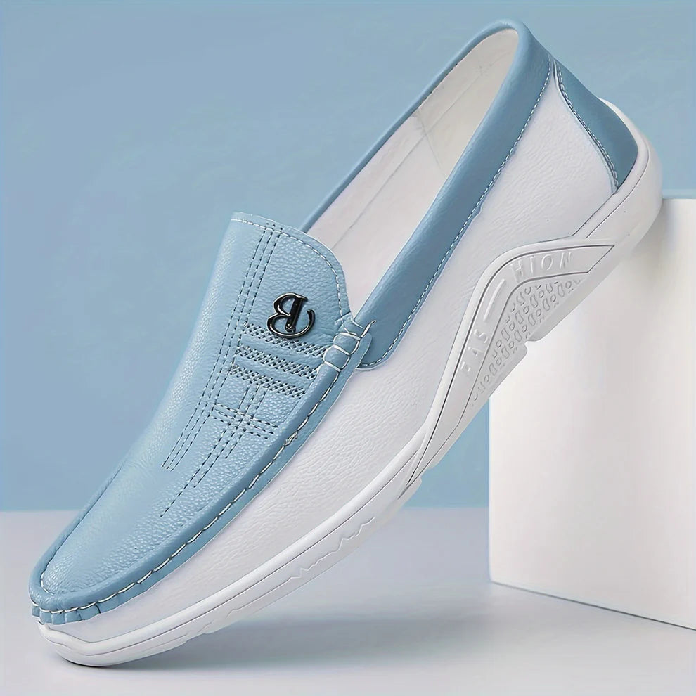 Men's Genuine Leather Soft Sole Non-Slip Arch Support Loafers