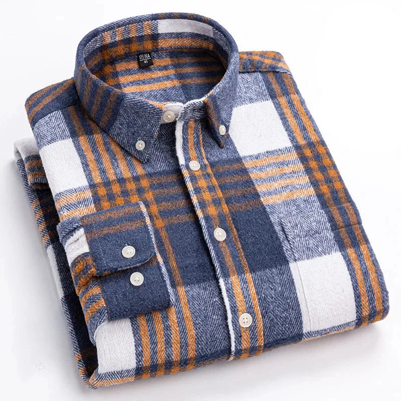 Men’s Brushed Cotton Wrinkle-Resistant Flannel Shirt