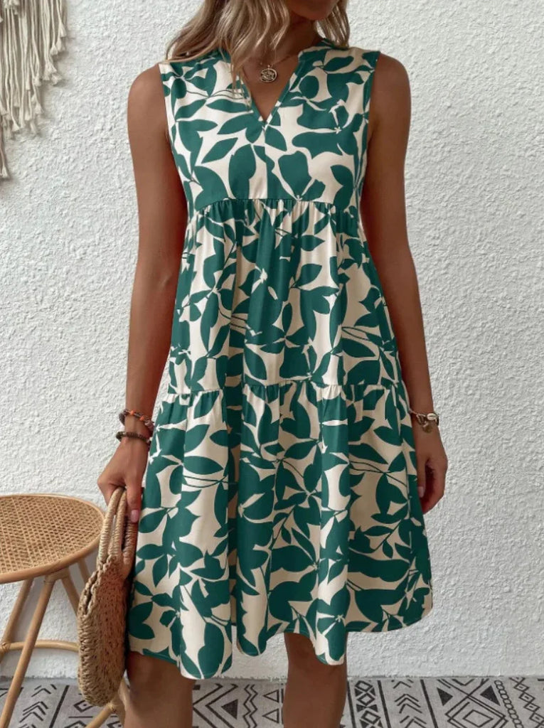 Fashionable Sleeveless Floral Dress