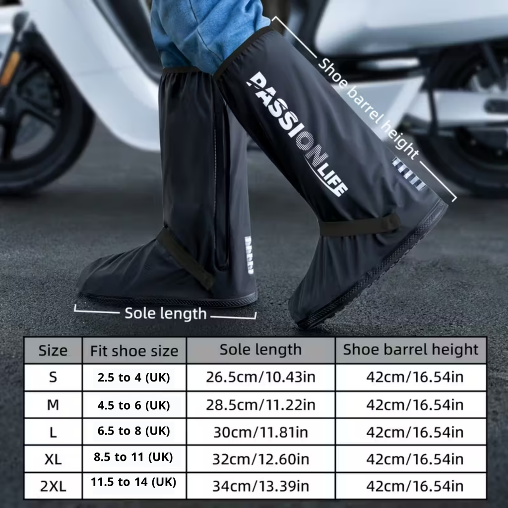 Unisex Waterproof & Snowproof High-Top Shoe Covers