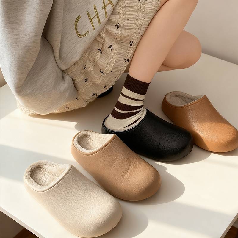 Warm Lined EVA Slip-On House Slippers
