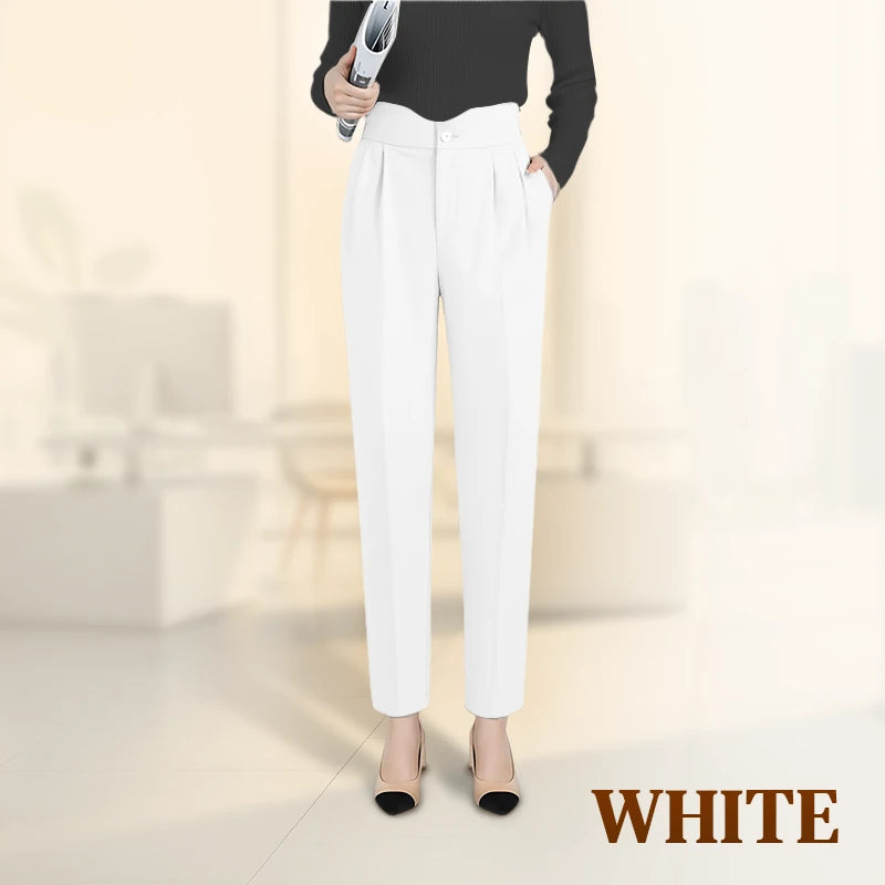 Women’s Elegant Pleated Straight-Leg Smart Casual Trousers