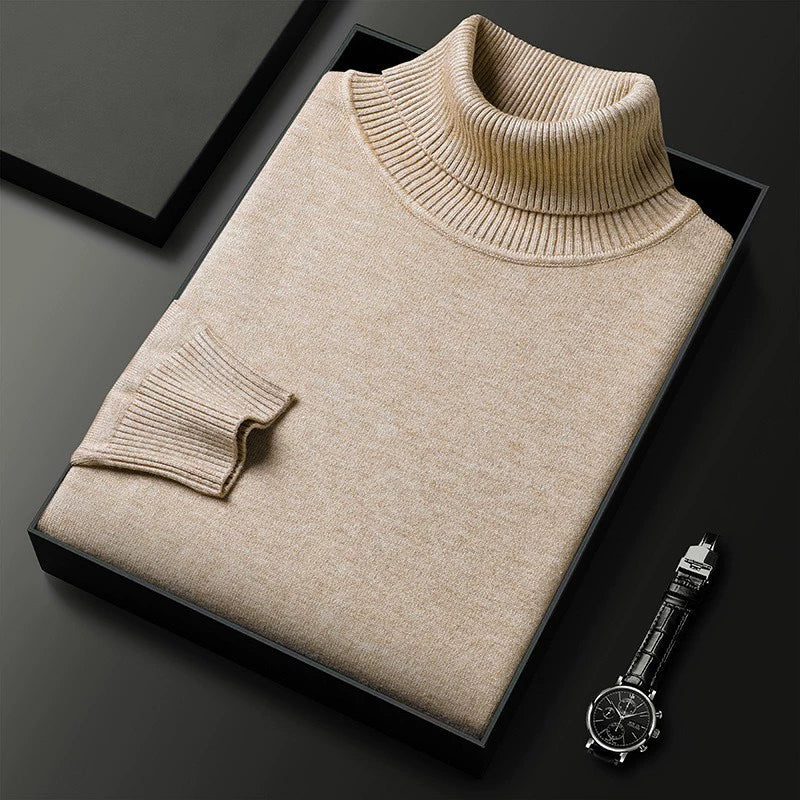Men’s Warm Fleece-Lined Turtleneck Pullover