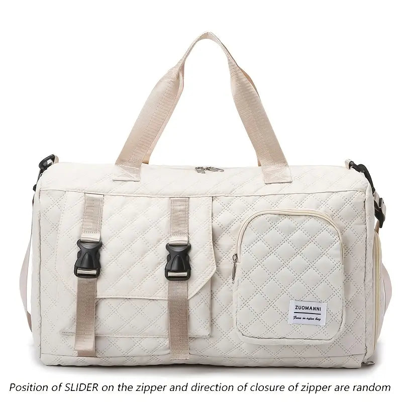 Spacious Argyle Nylon Travel Duffle Bag