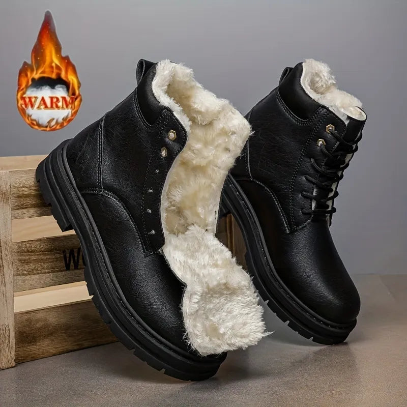 Men’s Insulated Leather High-Top Winter Boots