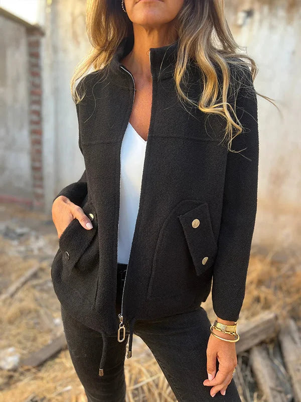 ⏳Limited offer⏰Women's jacket with high collar and pockets🧥