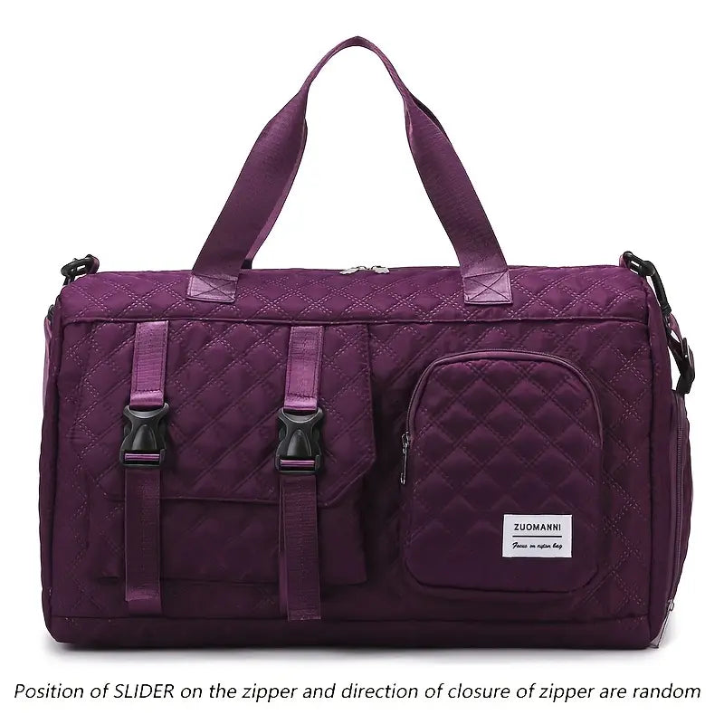 Spacious Argyle Nylon Travel Duffle Bag