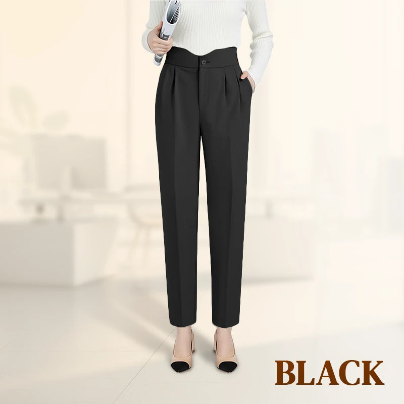 Women’s Elegant Pleated Straight-Leg Smart Casual Trousers