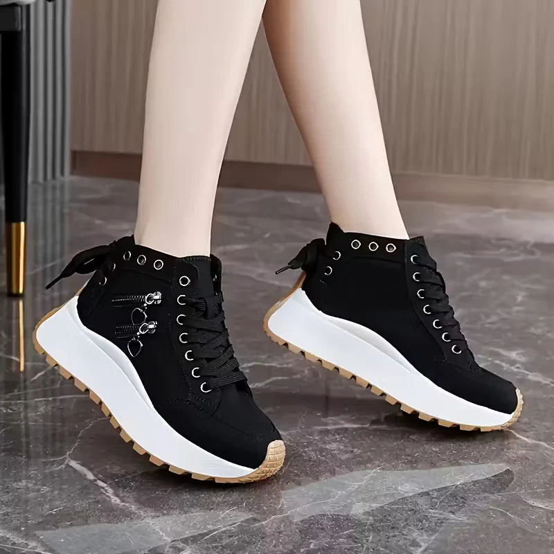 Women’s Wedge High Top Comfort Trainers with Arch Support