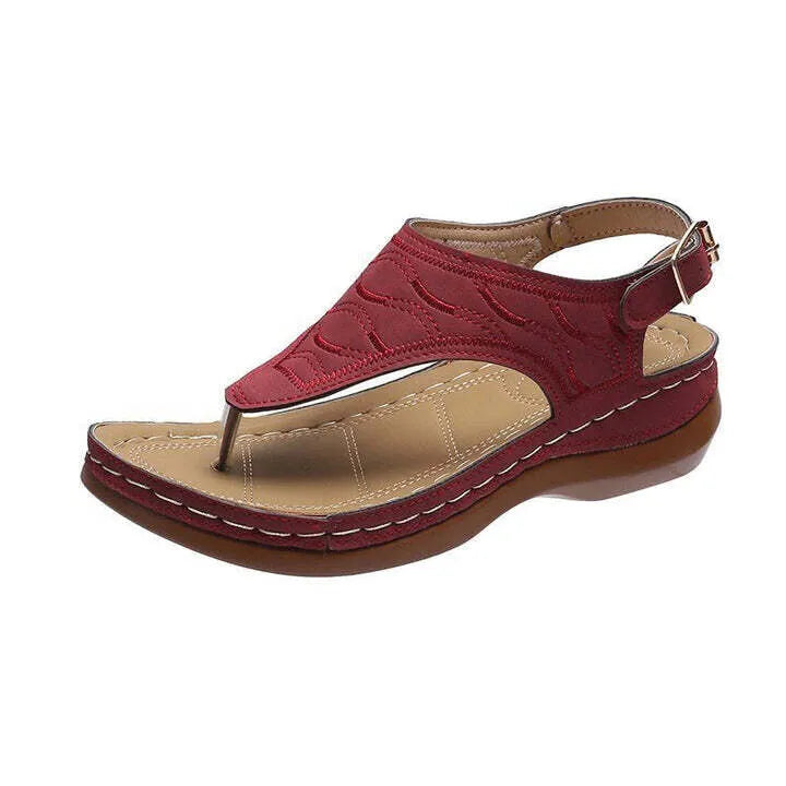 Embroidered Orthopedic Wedge Sandals