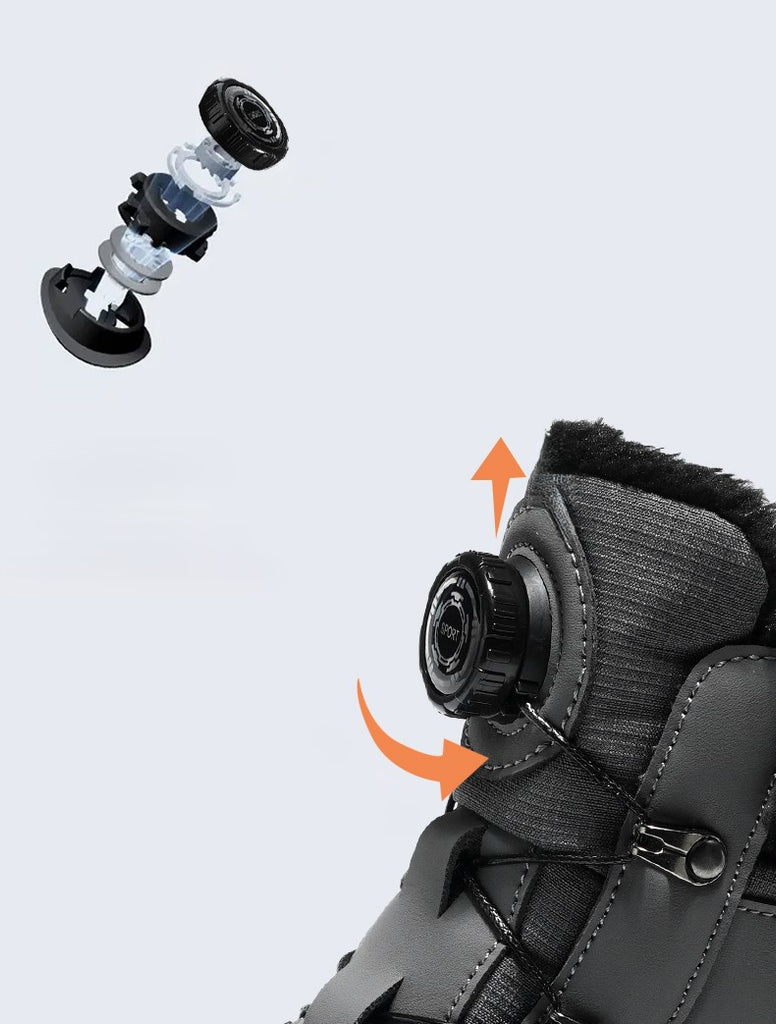 Men’s Winter Thermal Lined Hiking Shoes with Dial Lacing and Grip Sole