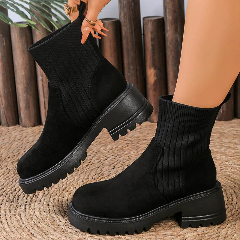 Women's Slip-on Ankle Boots With Medium Heels