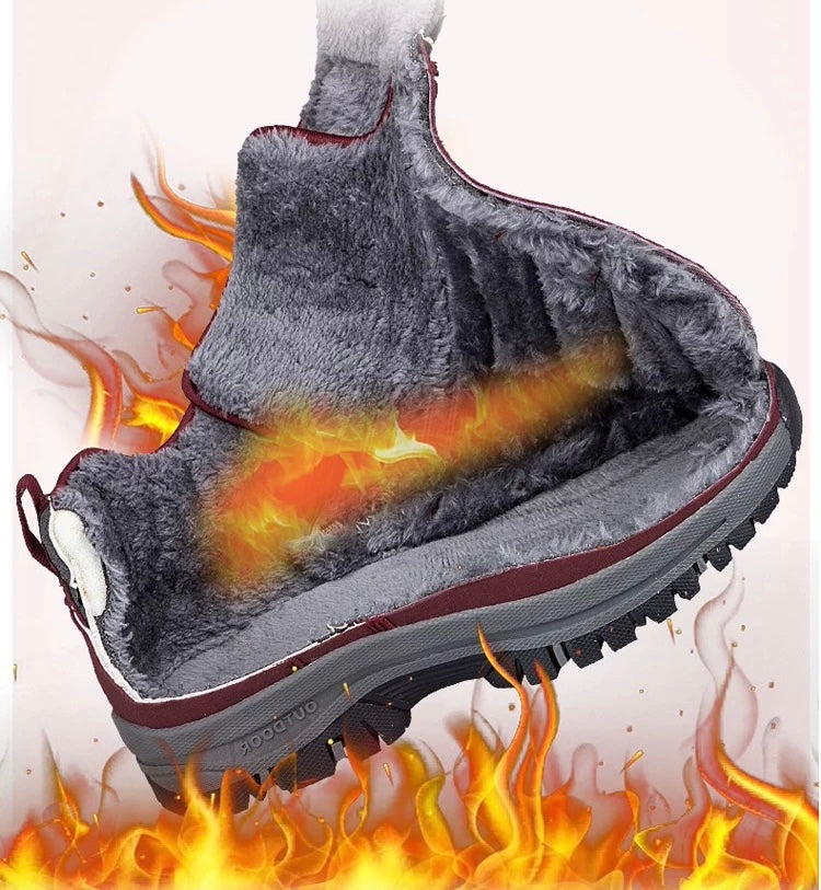 Men’s Fleece-Lined Waterproof Snow Boots with Wide Toe Fit