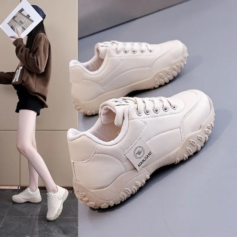 Women’s Chunky Grip-Sole Lace-Up Trainers