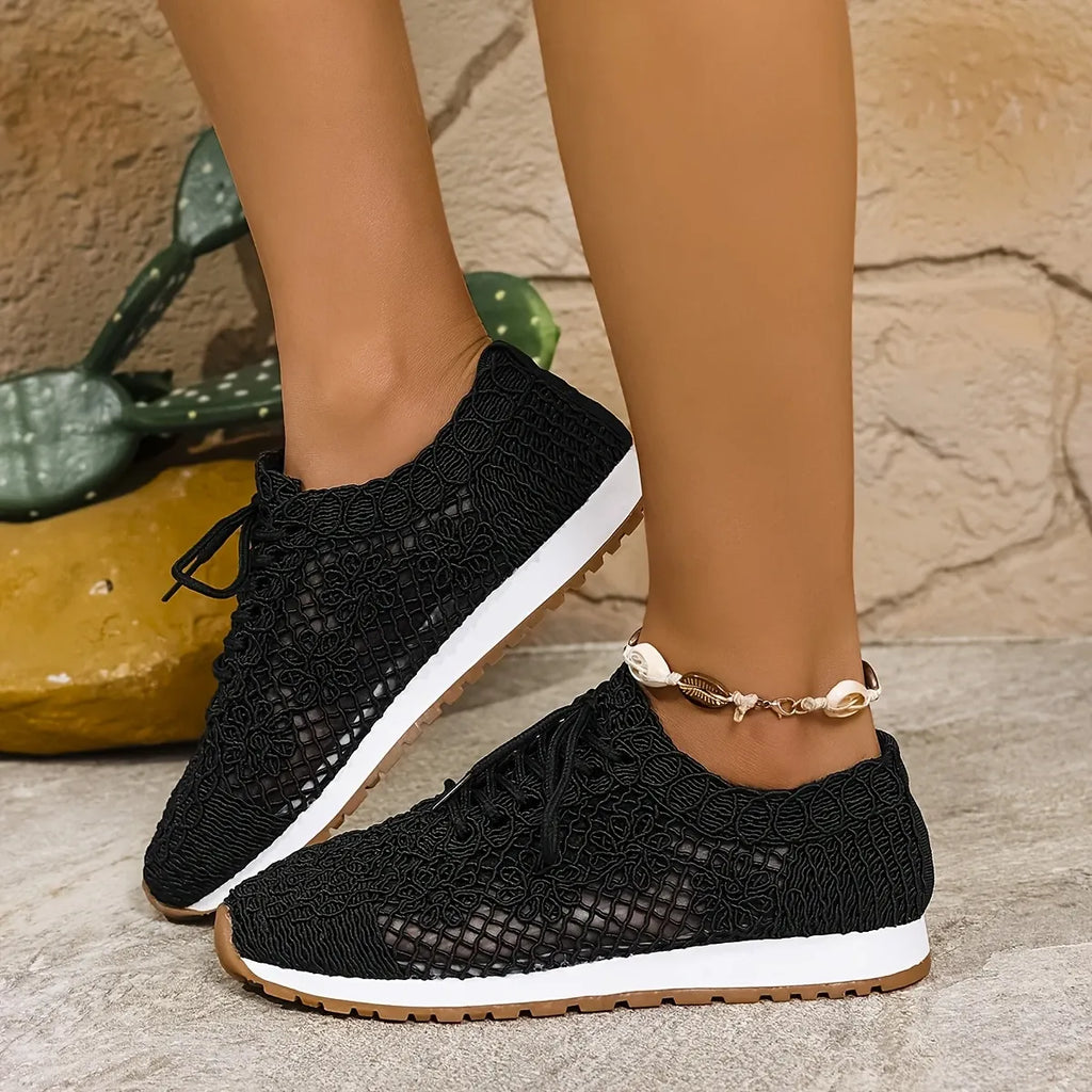 Women's Elegant Lace Breathable Slip On Orthopaedic Walking Trainers