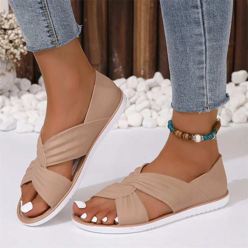 Women's Cross Strap Lightweight Flat Sandals