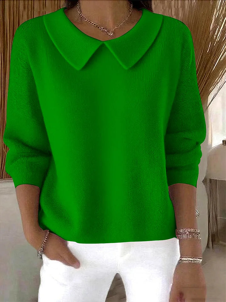 Women's Cotton Plain Long Sleeve Comfortable Sweater