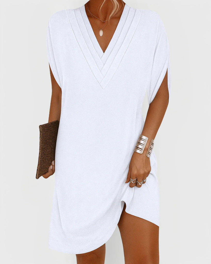 Elegant Flattering Dress – V-Neck Relaxed Fit