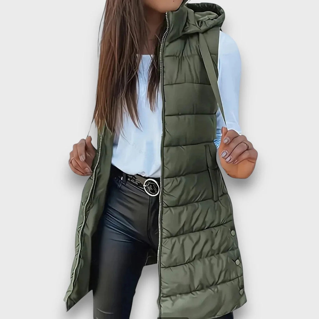Women’s Longline Hooded Puffer Gilet