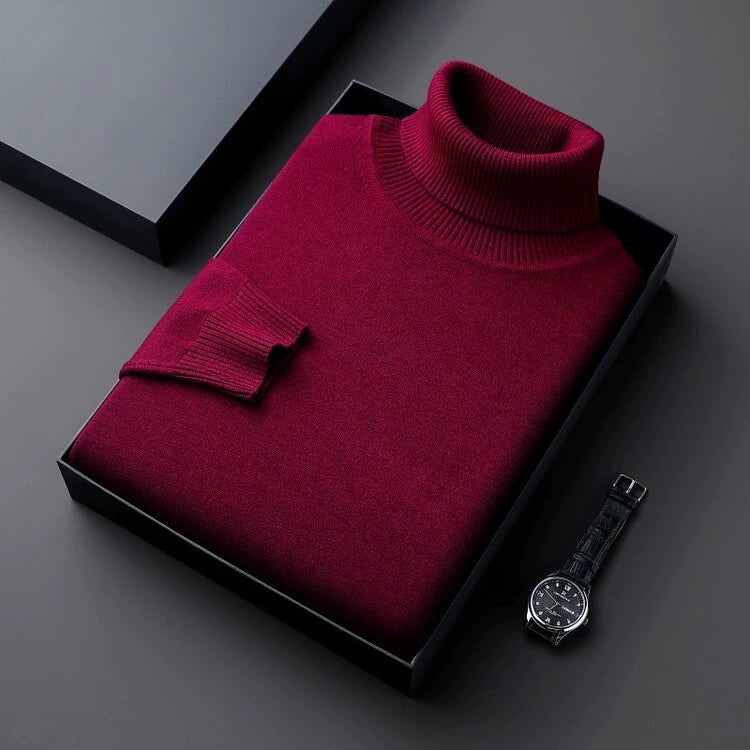 Men’s Warm Fleece-Lined Turtleneck Pullover