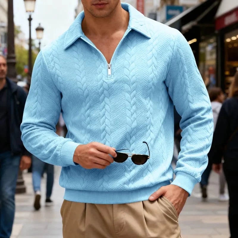Men’s Zip Cable Knit Sweater