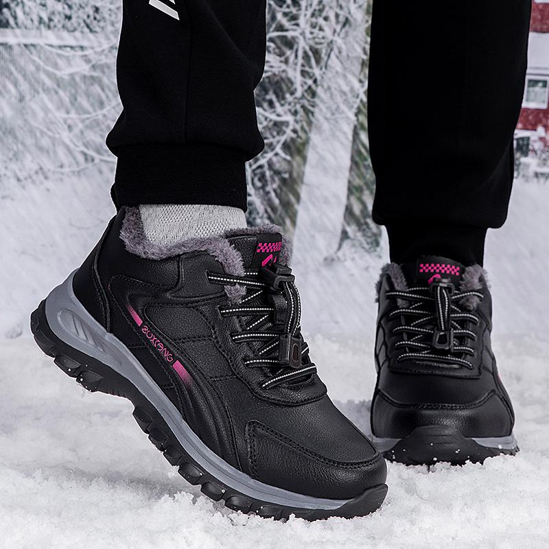 Men’s High-Top Plush-Lined Anti-Slip Walking Shoes