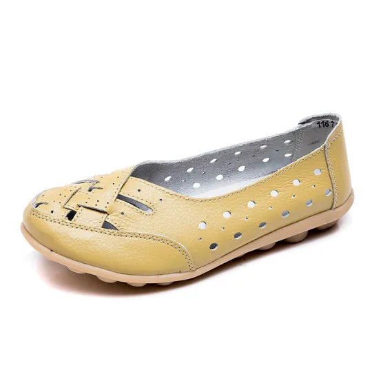 Women’s Breathable Woven Leather Support Loafers