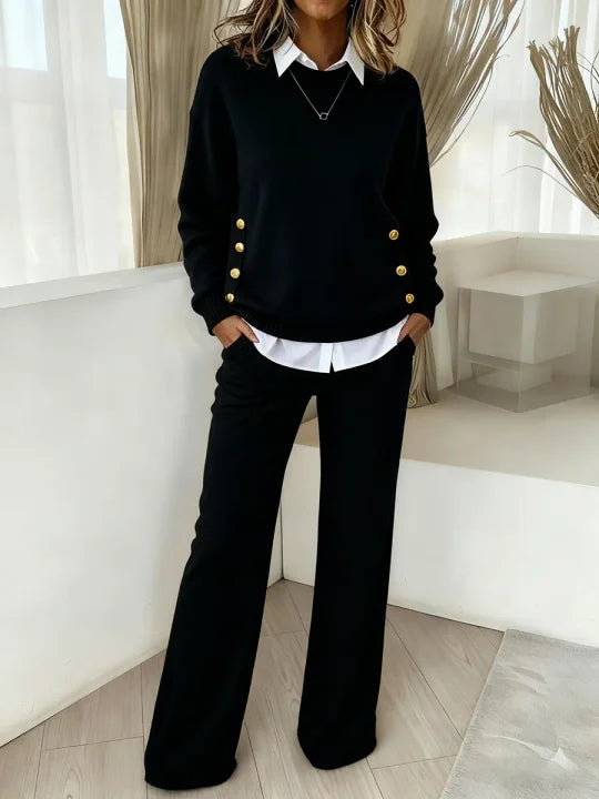 Women’s Elegant Two-Piece Sweatshirt & Pants Set